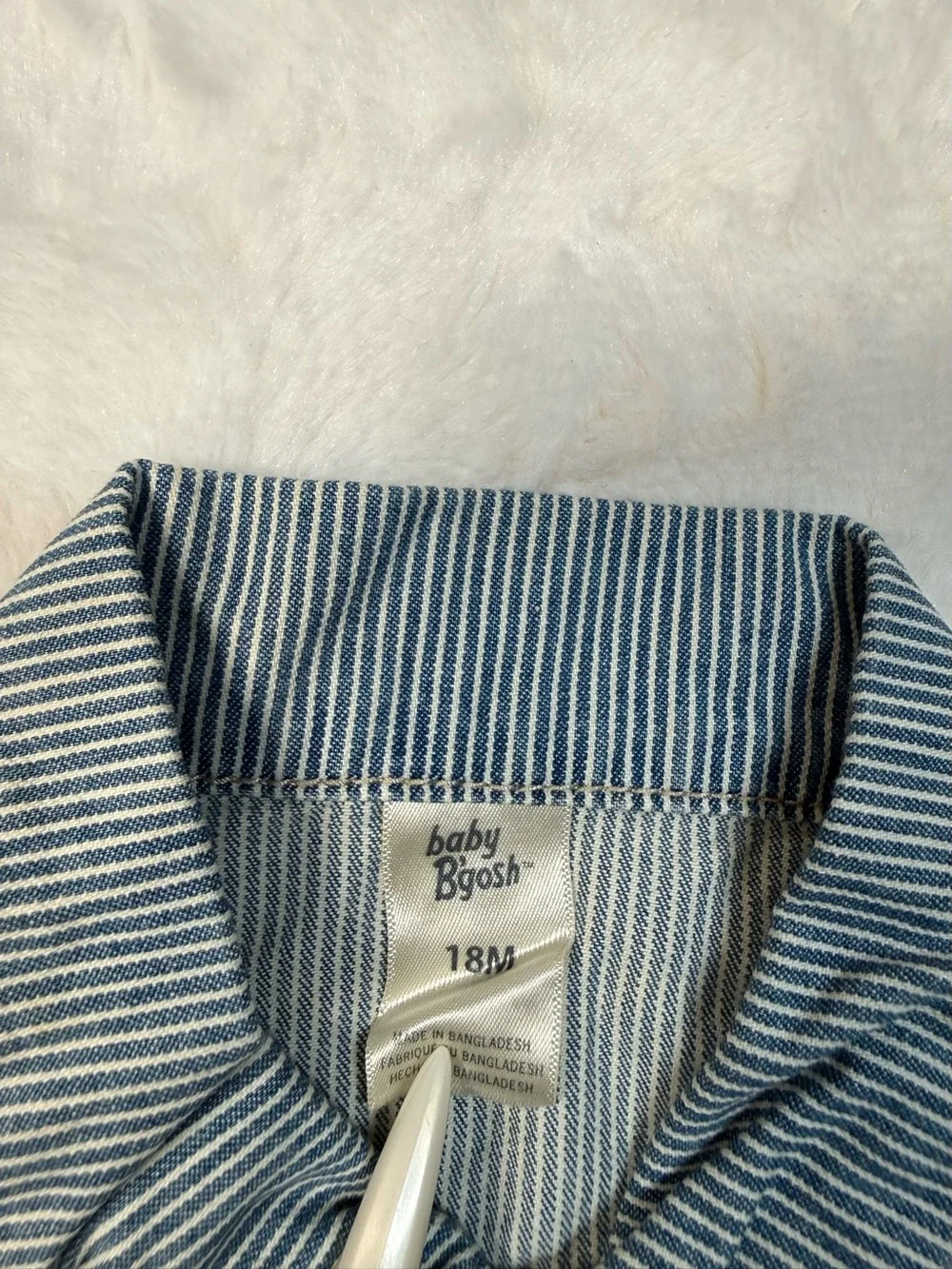 Striped Blue Denim Jacket for Kids by baby B’gosh